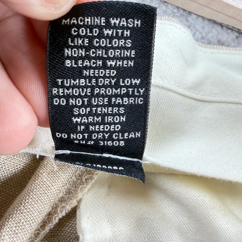 Jos A Bank Linen Trousers Mens 33x32 Tan Traveler Pants Old Money Resort VTG 90s